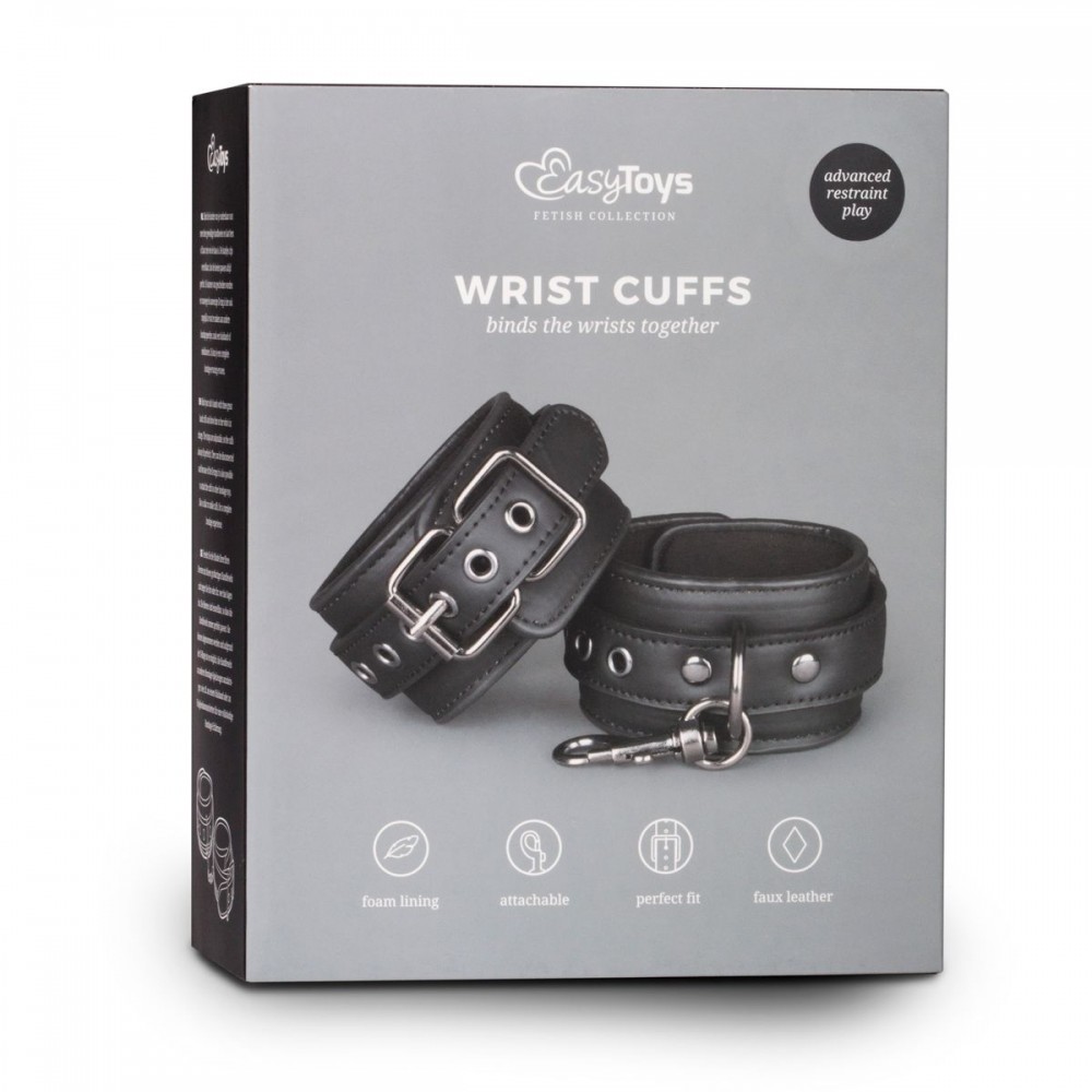 Наручники Easy Toys Faux Leather Handcuffs, чорні