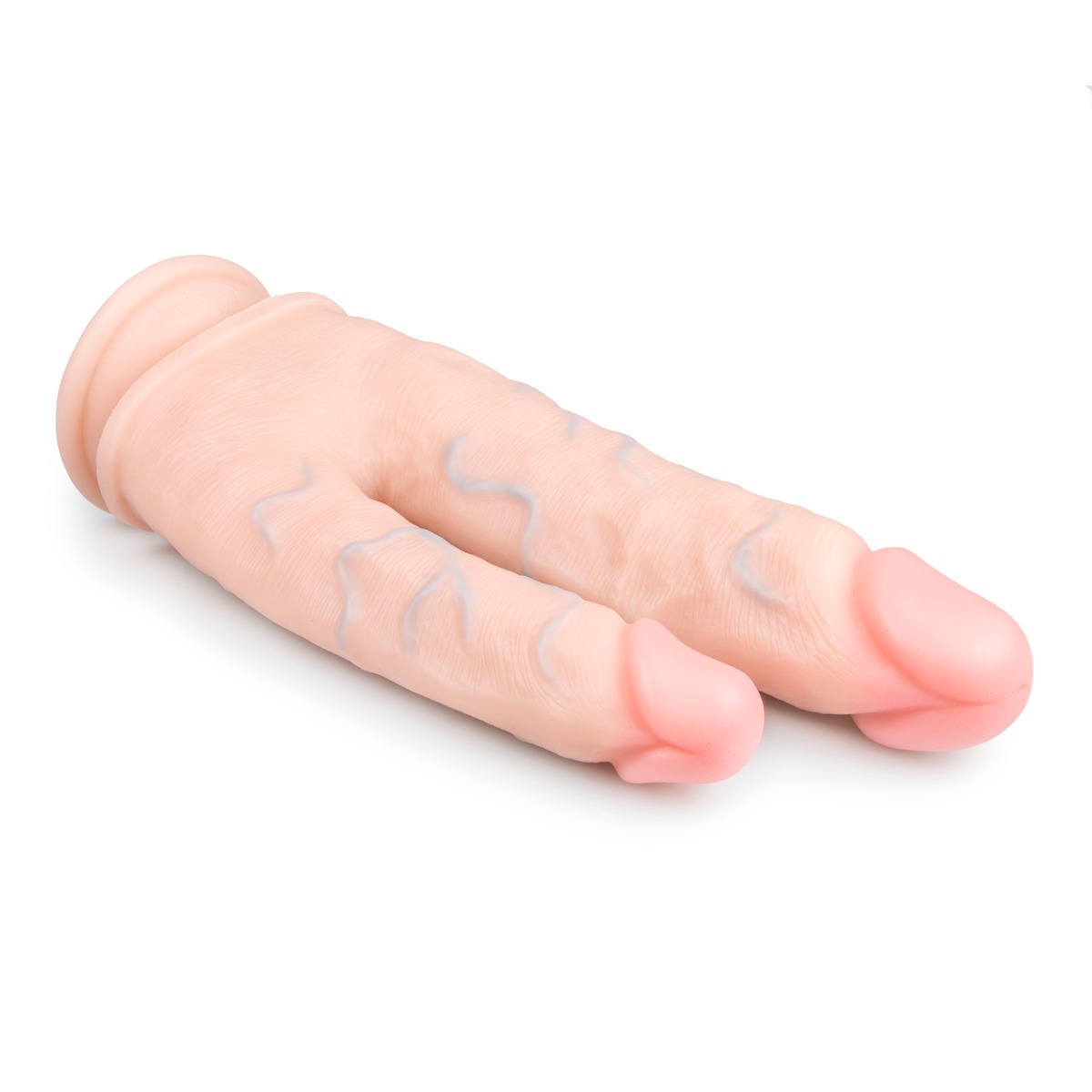 Подвійний фалоімітатор на присосці Easytoys, бежевий, 24.2 х 4.5 см