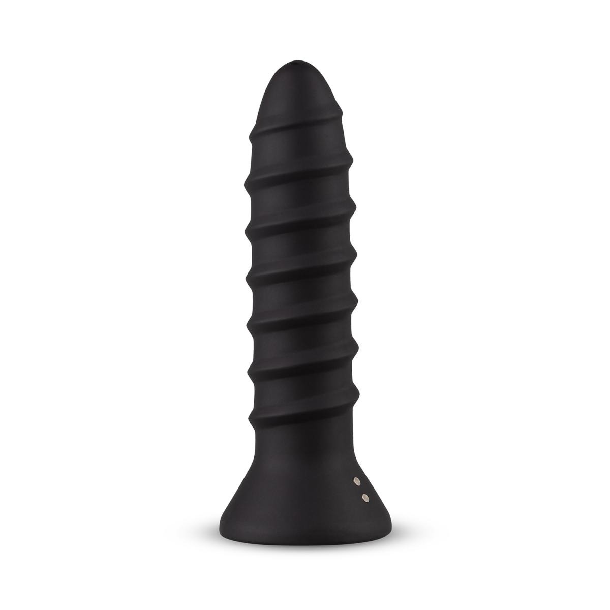 Вібратор анальний із рельєфом EasyToys Screwed чорний, S