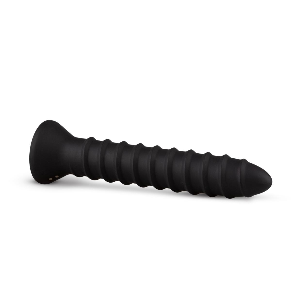 Вибратор анальный с рельефом EasyToys Screwed, черный, L