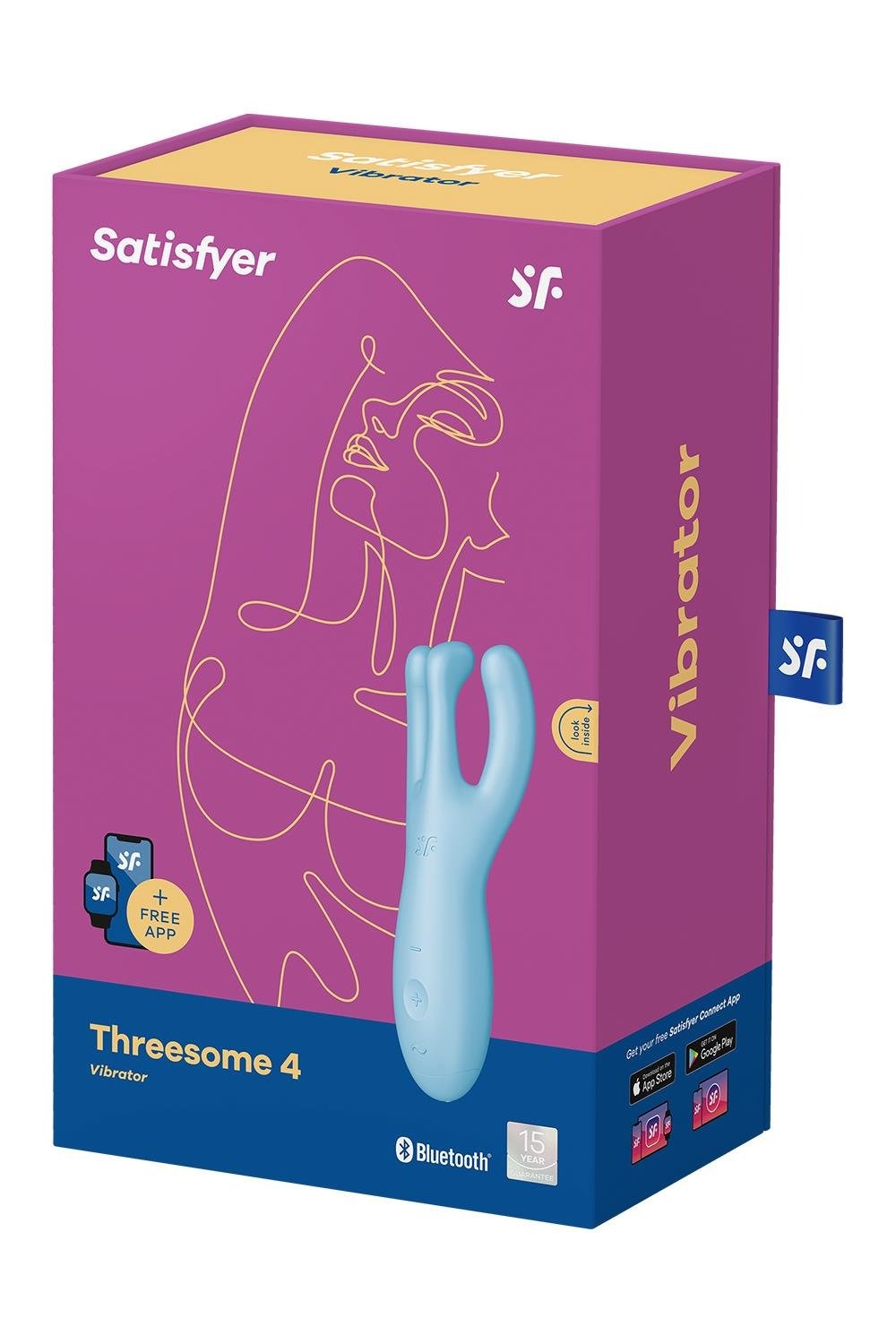 Смарт-вібратор потрійний для клітора Satisfyer Threesome 4 блакитний