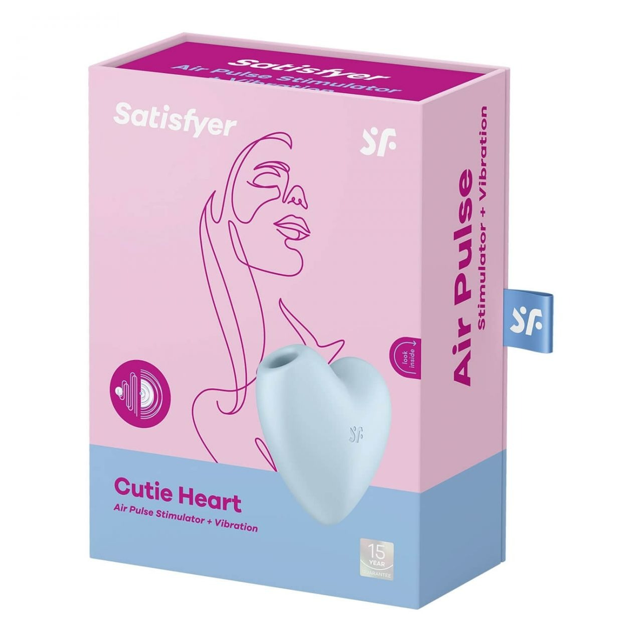 Кліторальний вакуумний вібратор у формі СЕРЦЯ Satisfyer Cutie Heart блакитний