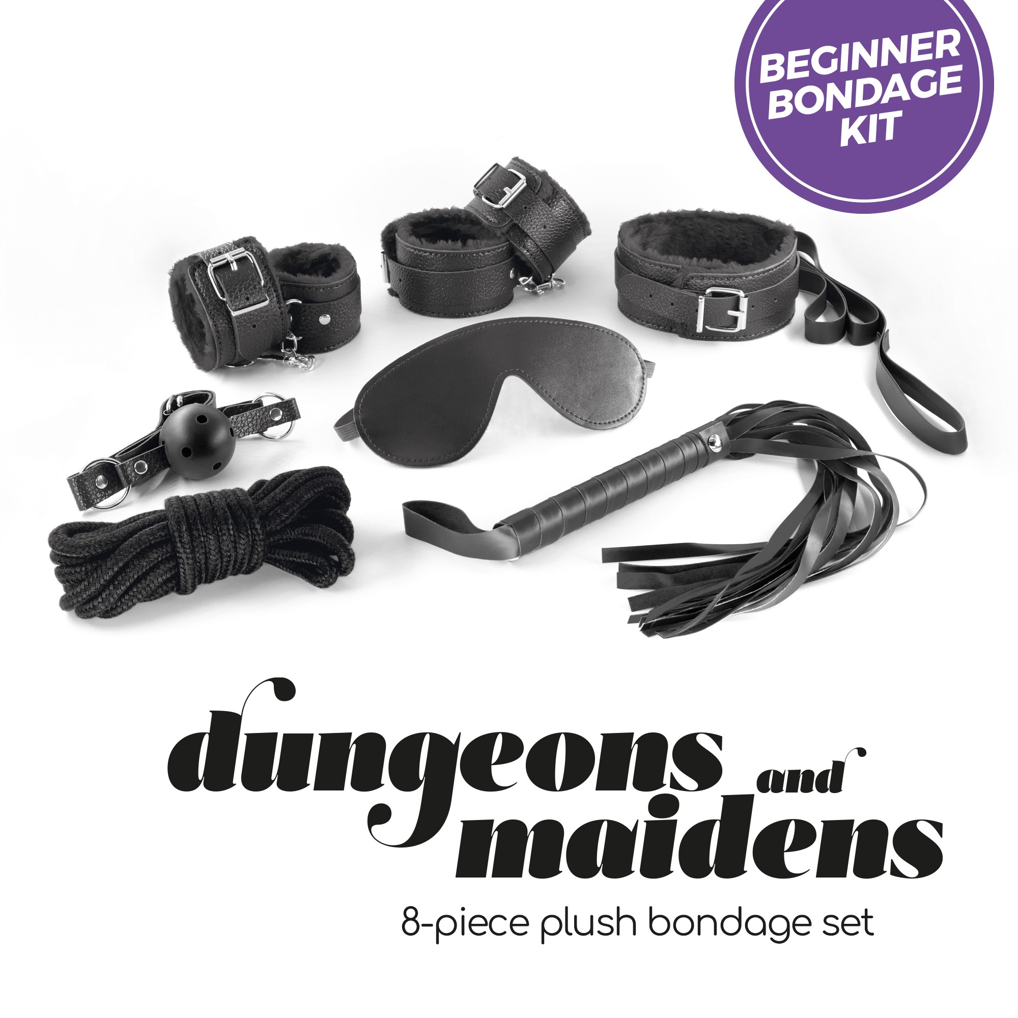 Комплект для БДСМ CRUSHIOUS Dungeons & Maidens чорний, 8 предметів
