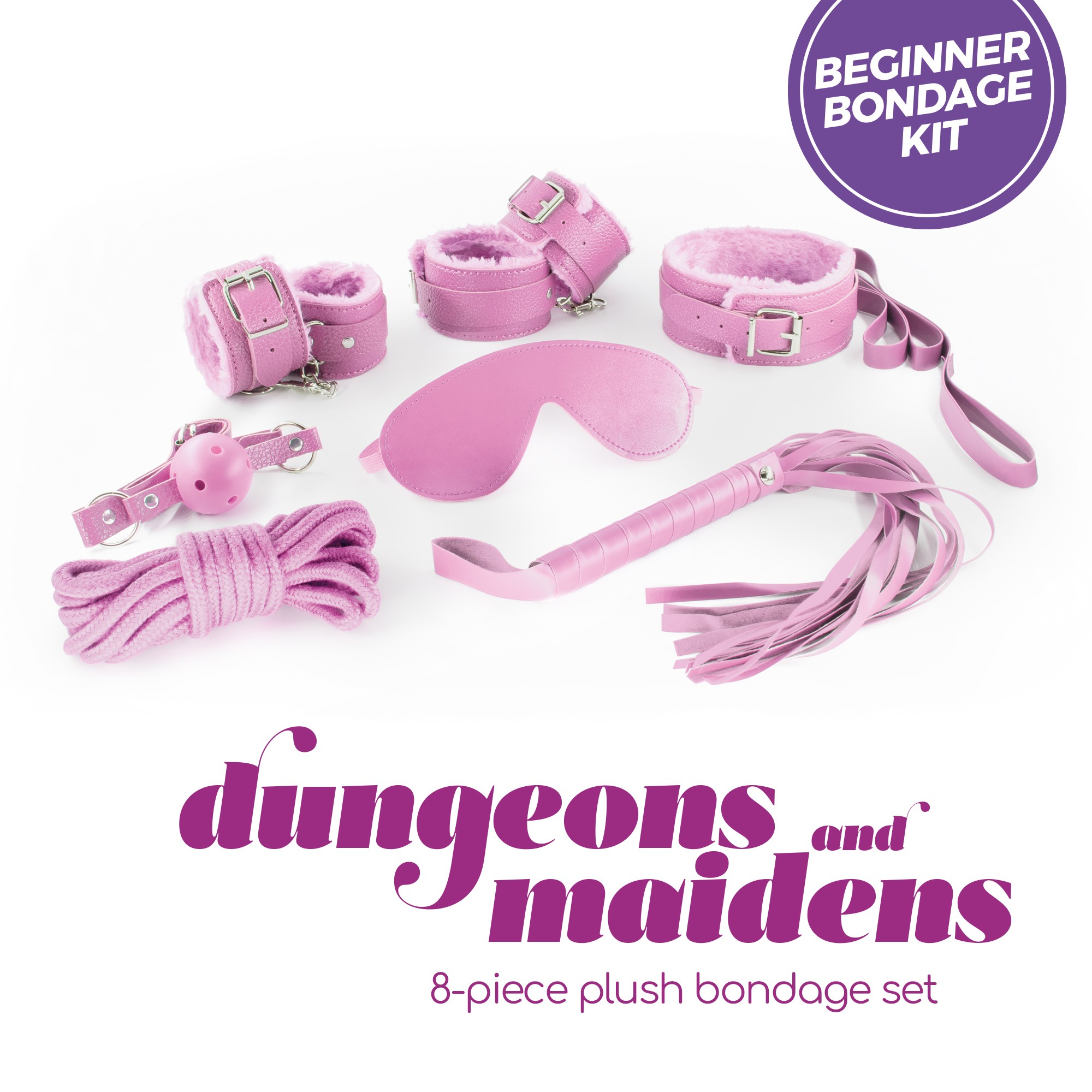 Комплект для БДСМ CRUSHIOUS Dungeons & Maidens рожевий, 8 предметів
