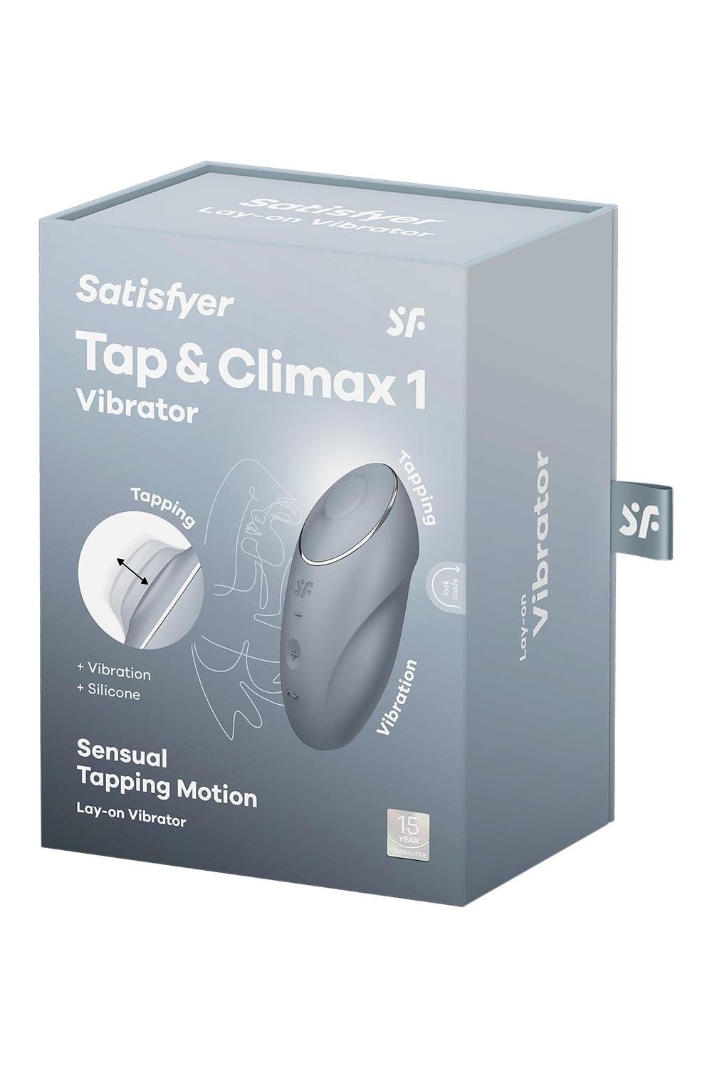 Вібратор для клітора Satisfyer Tap & Climax 1 з вібрацією та постукуванням, сірий
