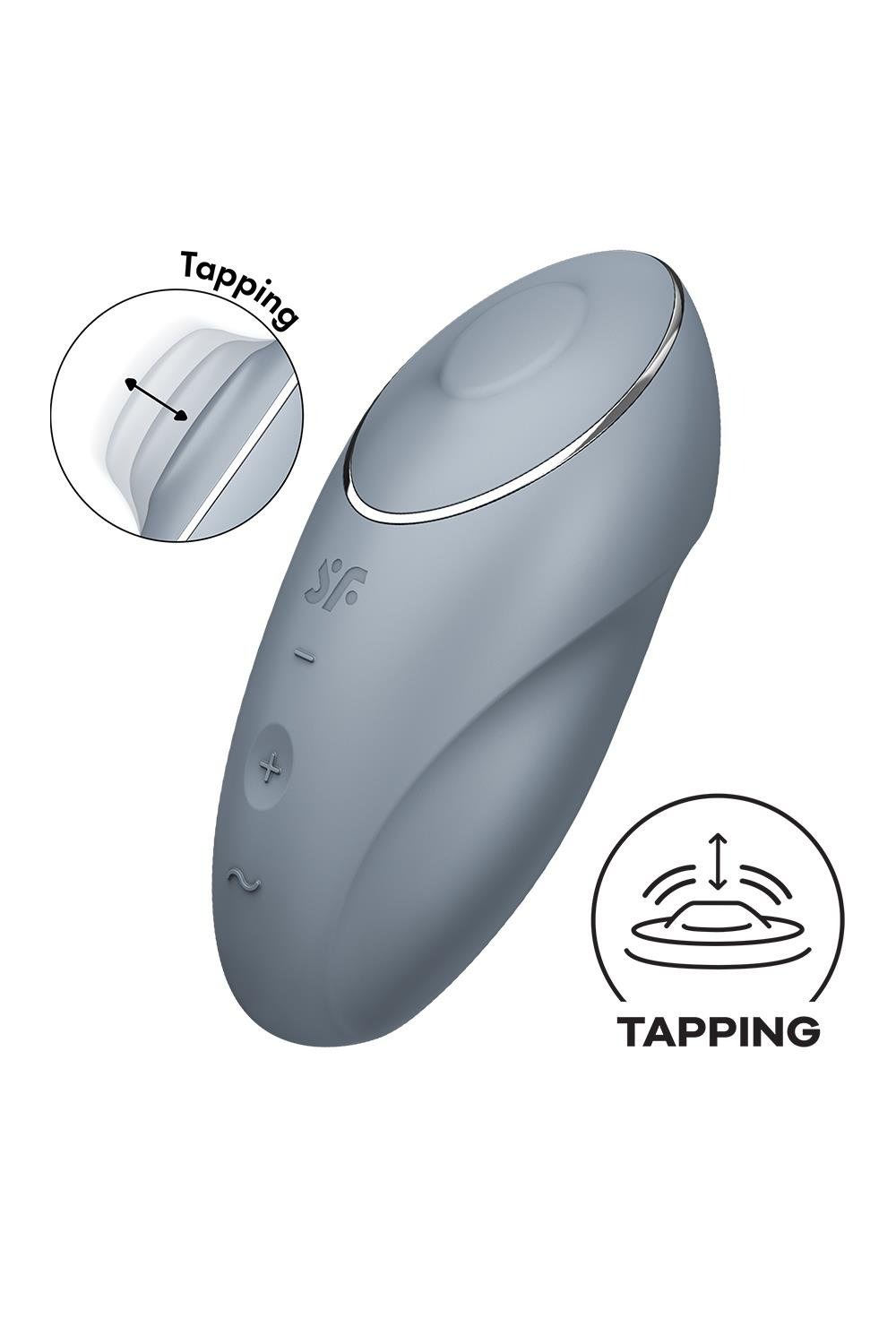 Вібратор для клітора Satisfyer Tap & Climax 1 з вібрацією та постукуванням, сірий