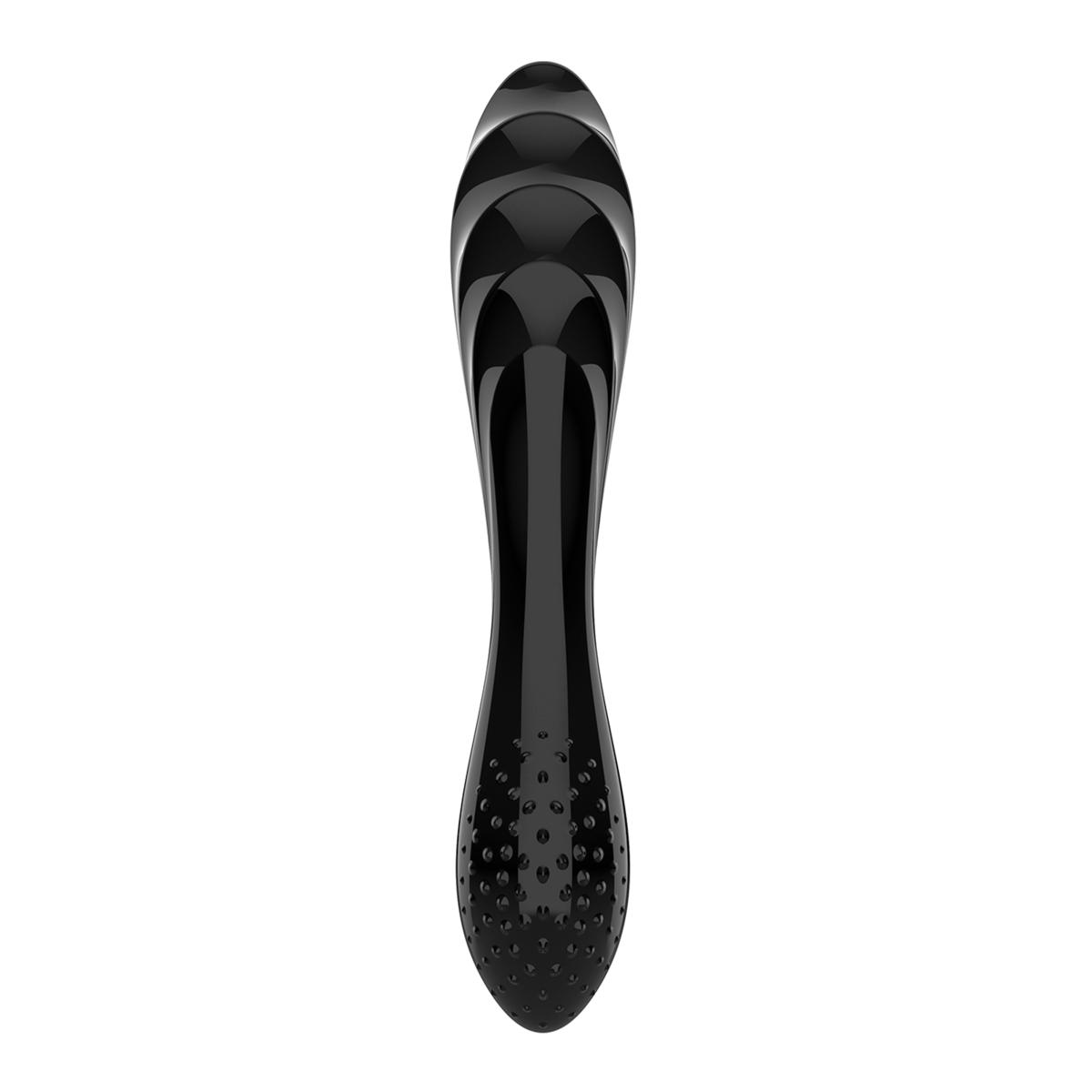 Скляний подвійний фалоімітатор Satisfyer Dazzling Crystal 1 для точки G чорний