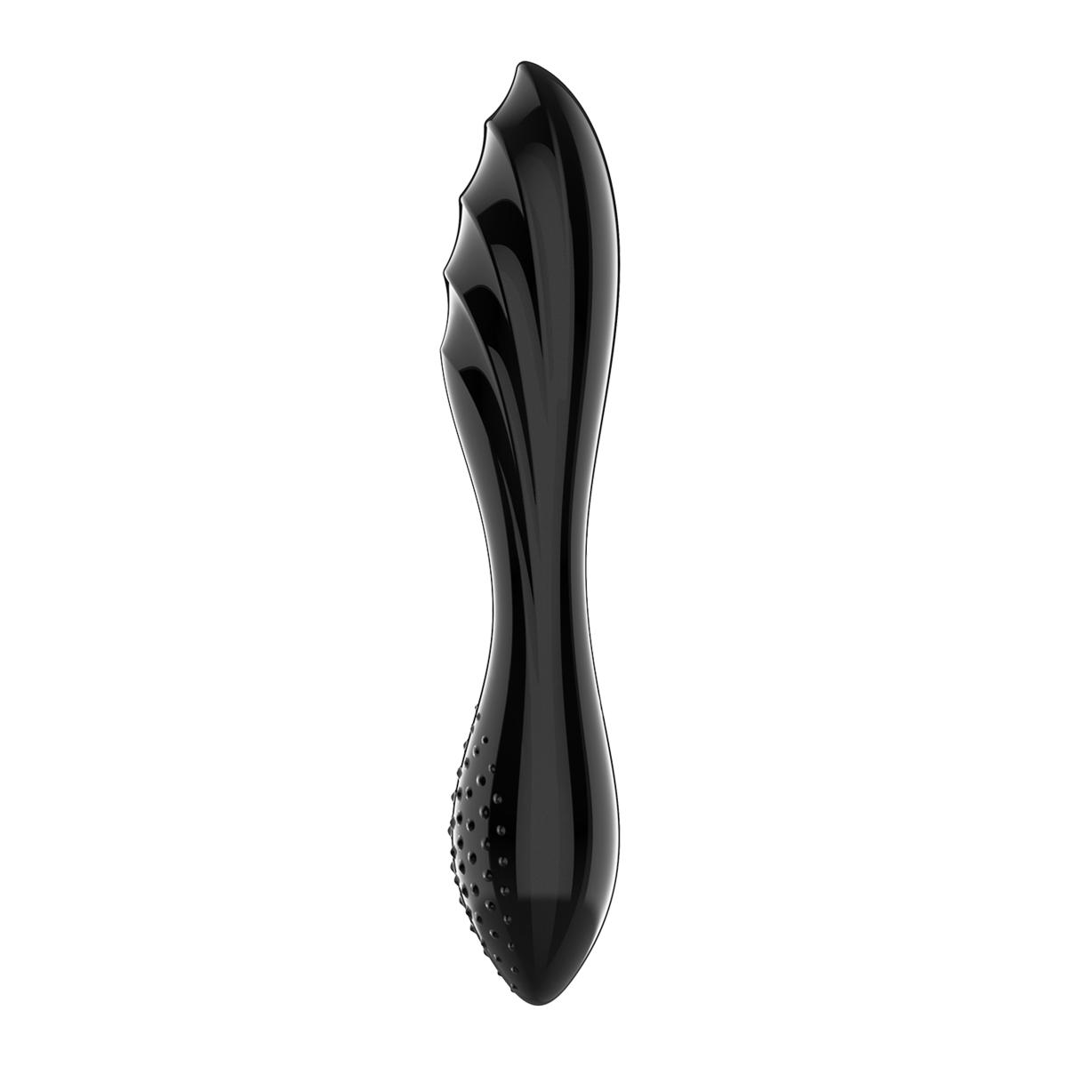 Скляний подвійний фалоімітатор Satisfyer Dazzling Crystal 1 для точки G чорний