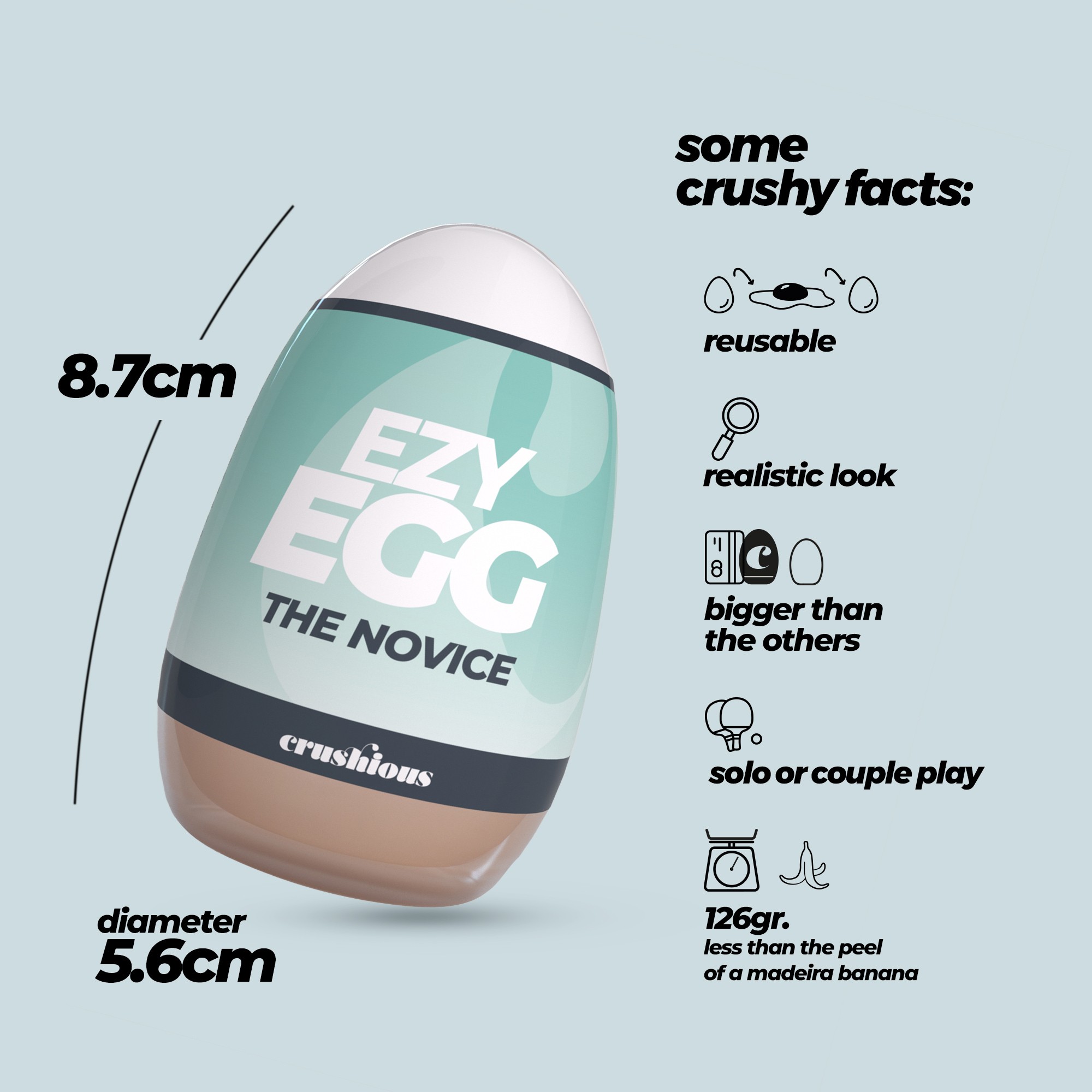 Мастурбатор-яйце, вагіна CRUSHIOUS EZY EGG THE Novice, реалістичний