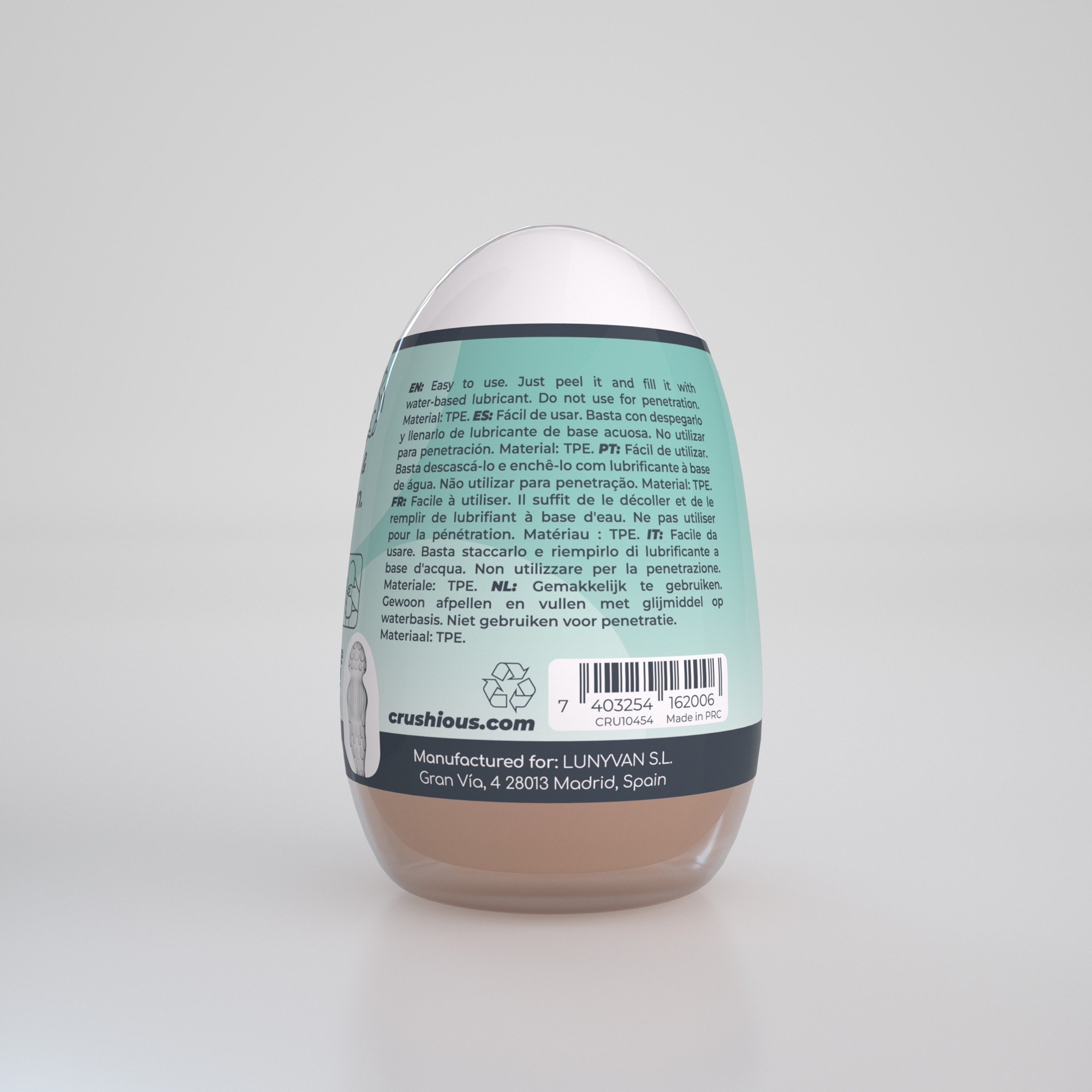 Мастурбатор-яйце, вагіна CRUSHIOUS EZY EGG THE Novice, реалістичний