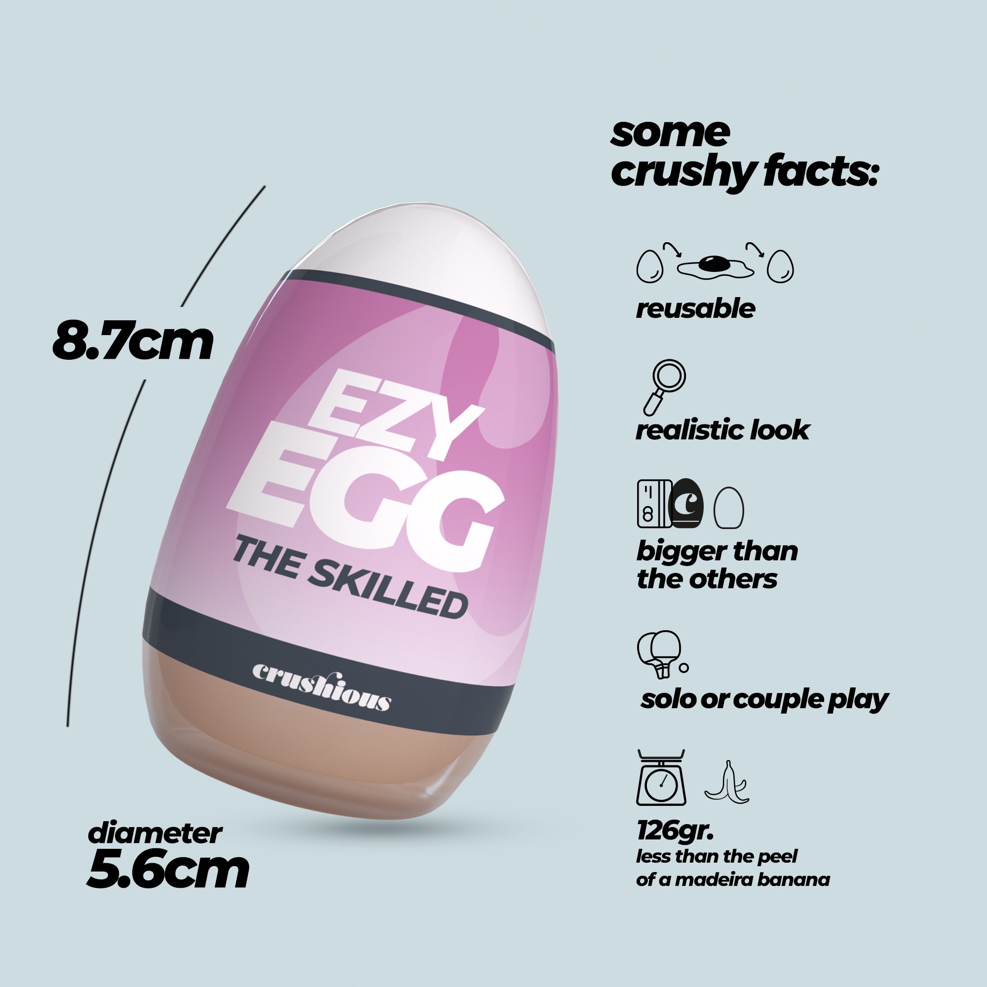 Мастурбатор-яйце, вагіна CRUSHIOUS EZY EGG THE Skilled, реалістичний