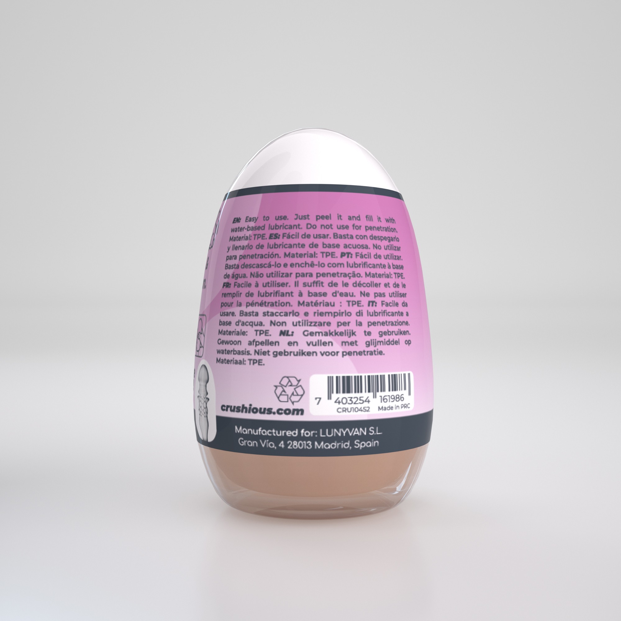 Мастурбатор-яйце, вагіна CRUSHIOUS EZY EGG THE Skilled, реалістичний