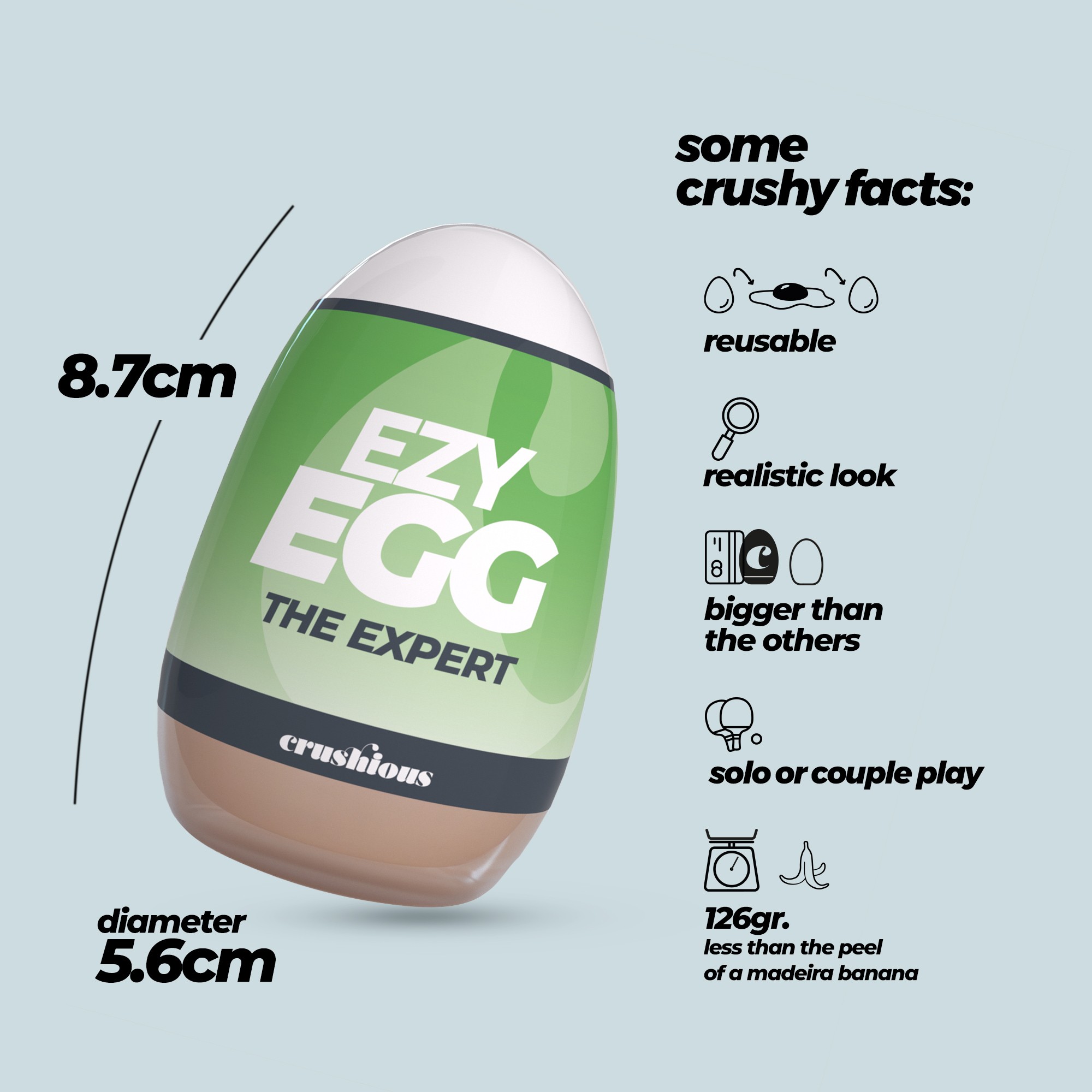Мастурбатор-яйце, вагіна CRUSHIOUS EZY EGG THE Expert, реалістичний