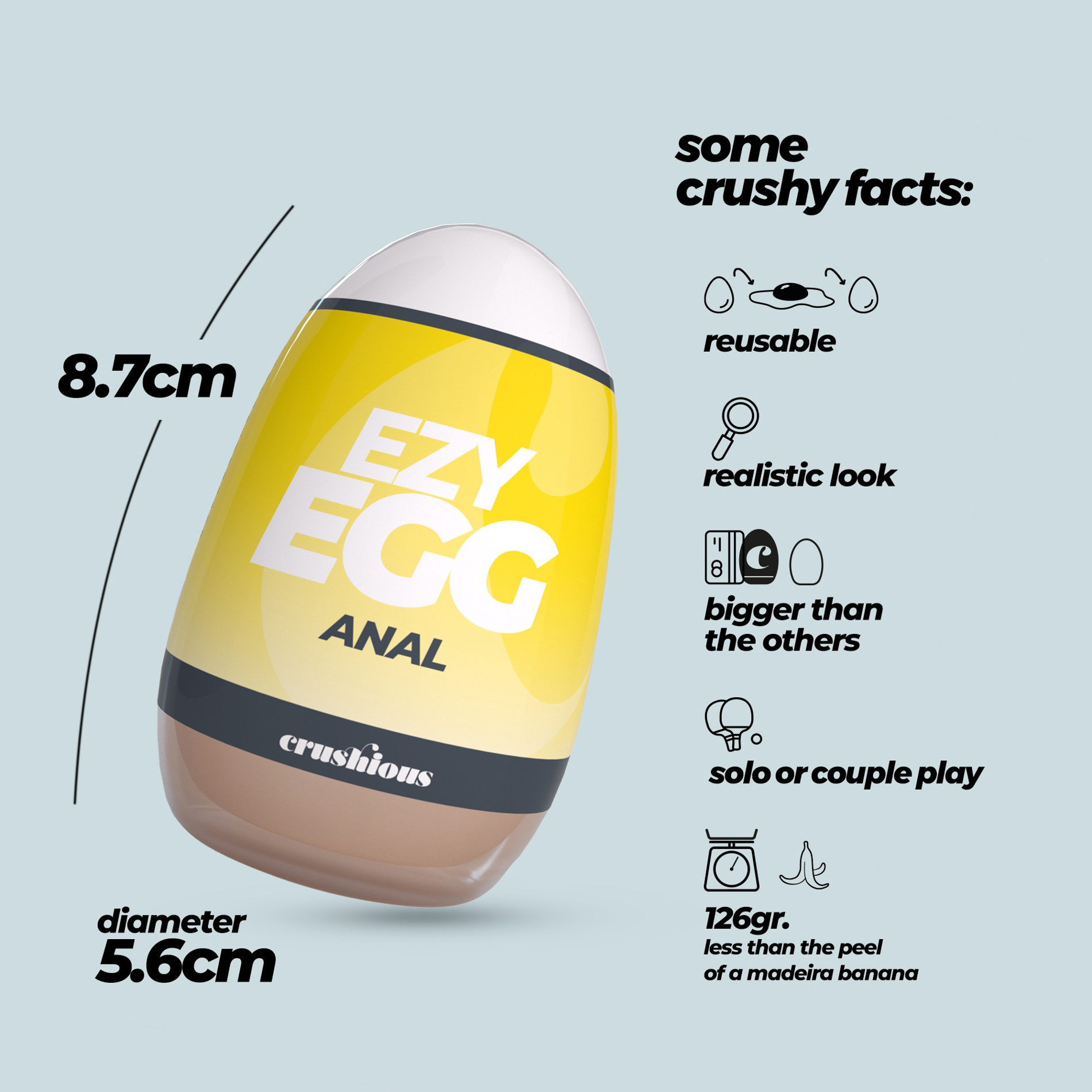 Мастурбатор-яйце, анал CRUSHIOUS EZY EGG THE Anal, реалістичний