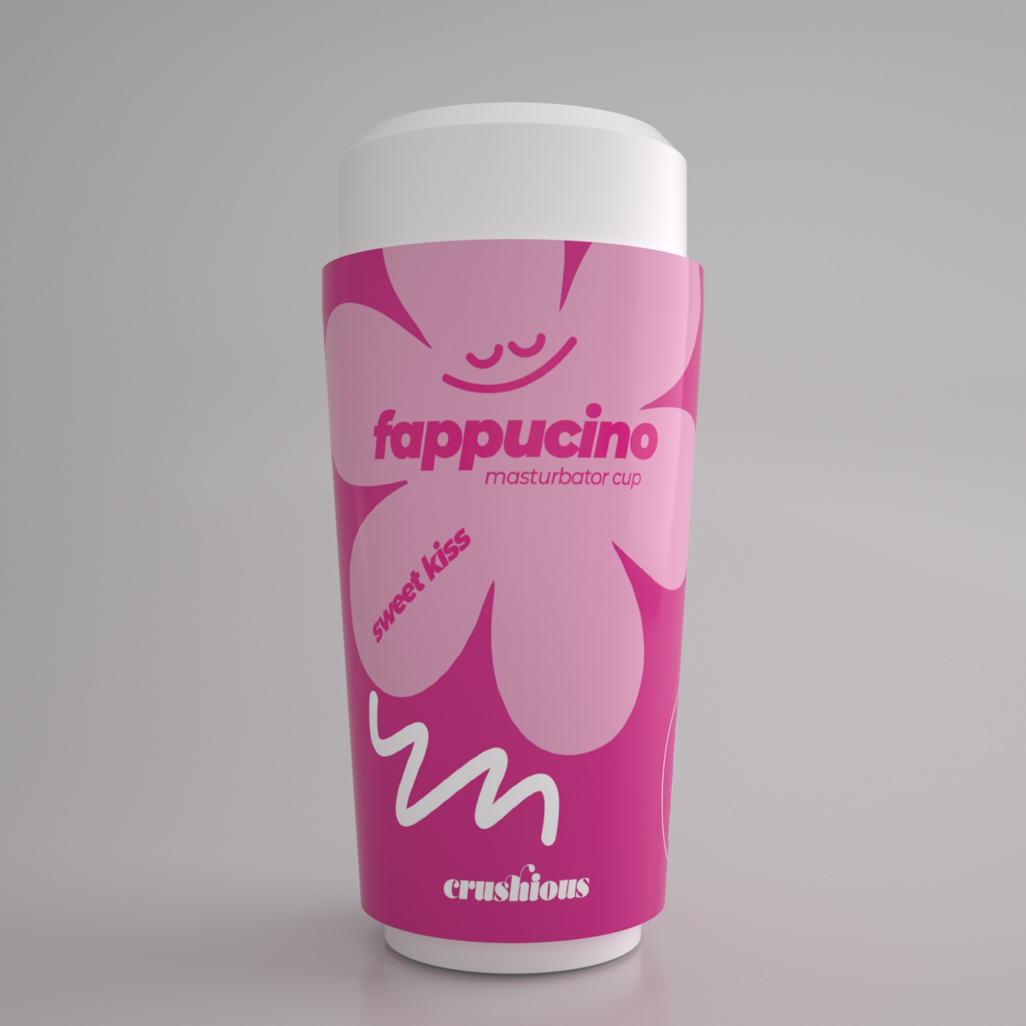 Портативний мастурбатор рот CRUSHIOUS FAPPUCINO у вигляді стаканчика кави, з кришкою