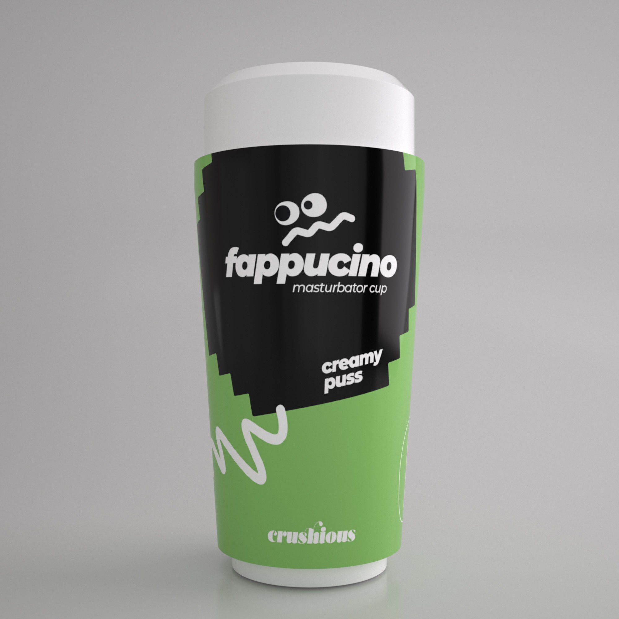 Портативний мастурбатор вагіна CRUSHIOUS FAPPUCINO у вигляді стаканчика кави, з кришкою