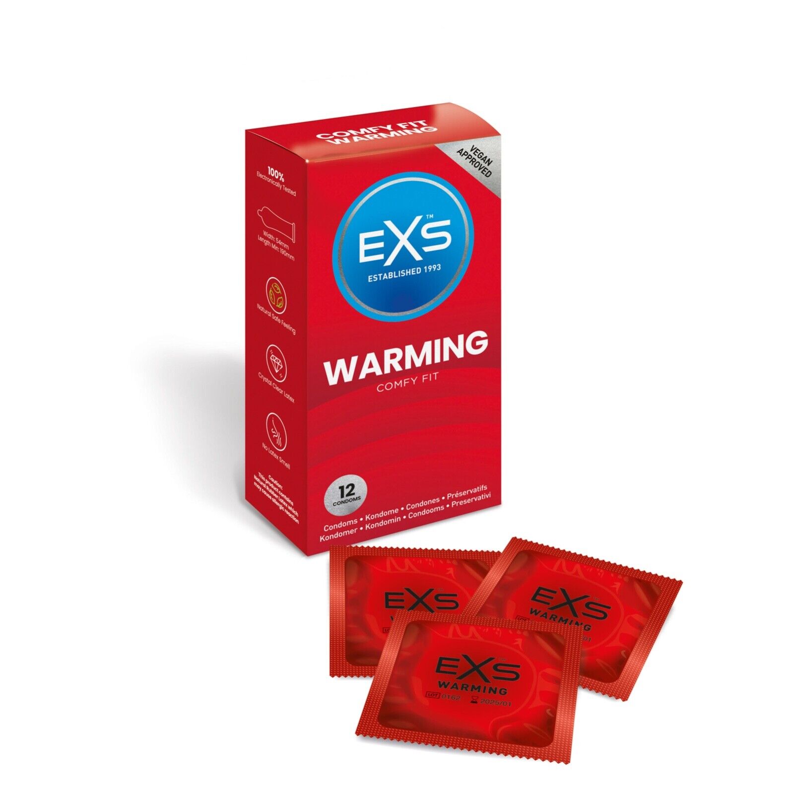 Презервативы согревающие Exs Warming Comfy Fit анатомические (цена за упаковку, 12 шт.)