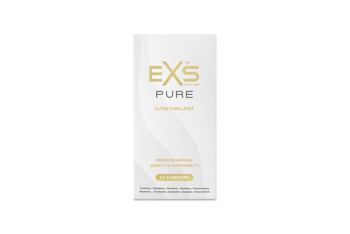 Презервативы тонкие EXS PURE веганские, латексные (цена за пачку, 12 шт.)
