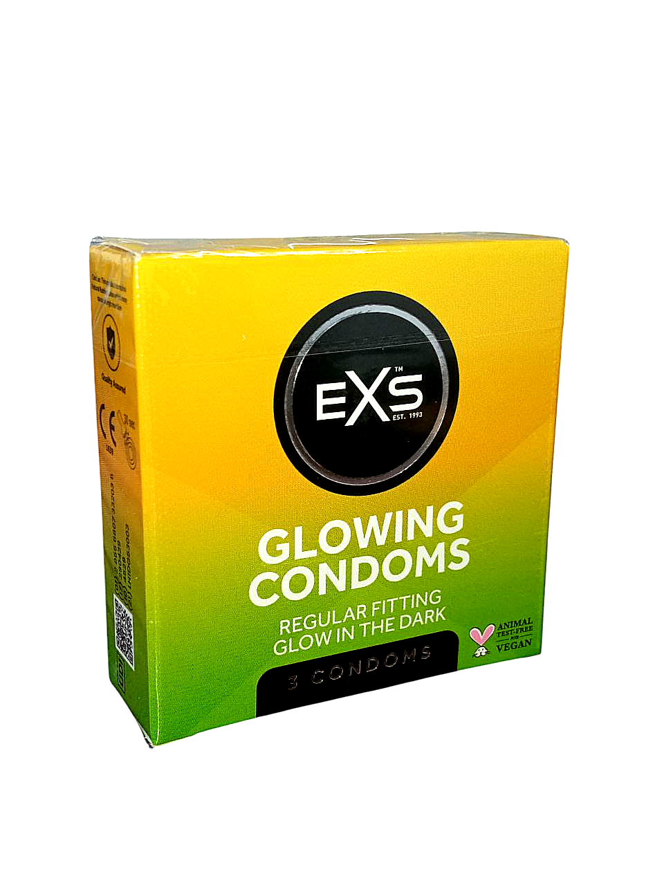Презервативы флуоресцентные EXS Glowing веганские (цена за пачку, 3 шт.)