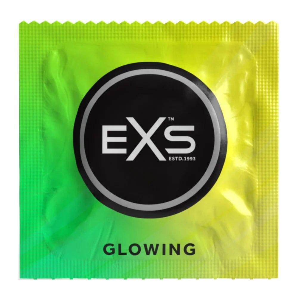 Презервативи флуоресцентні EXS Glowing веганські (ціна за пачку, 3 шт.)