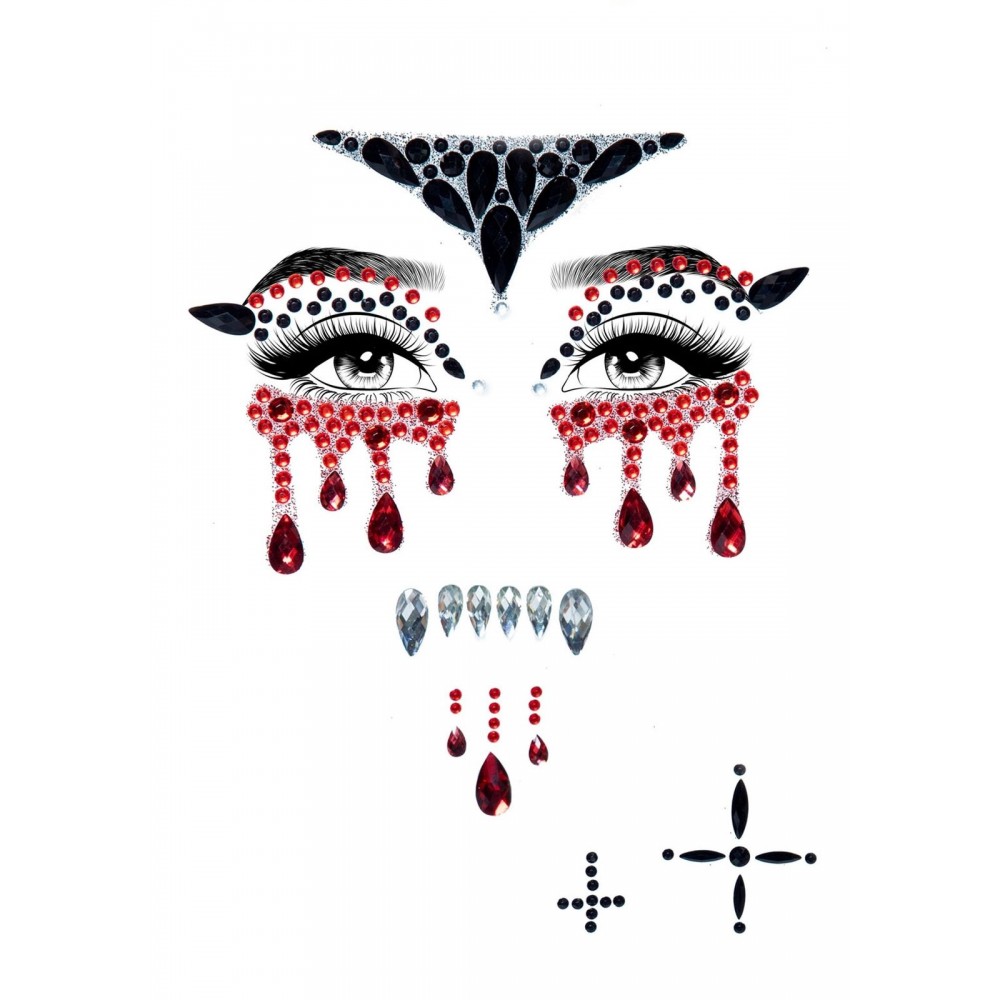 Маска вампіра зі страз Vampire Rhinestone Stick-On Jewels Leg Avenue