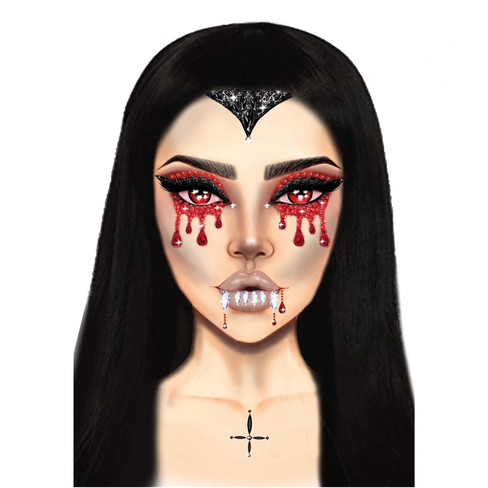 Маска вампіра зі страз Vampire Rhinestone Stick-On Jewels Leg Avenue
