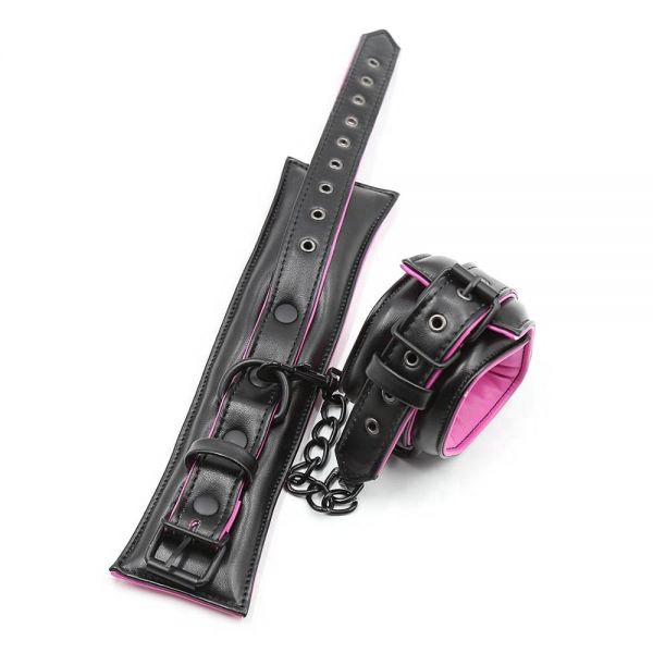 Наручники м'які Luxury Fetish Black&Pink Hands
