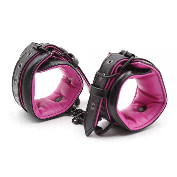 Наручники м'які Luxury Fetish Black&Pink Hands