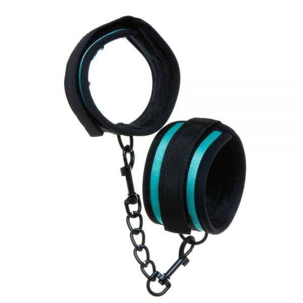 Наручники тканинні бірюзові Luxury Fetish CUFFS