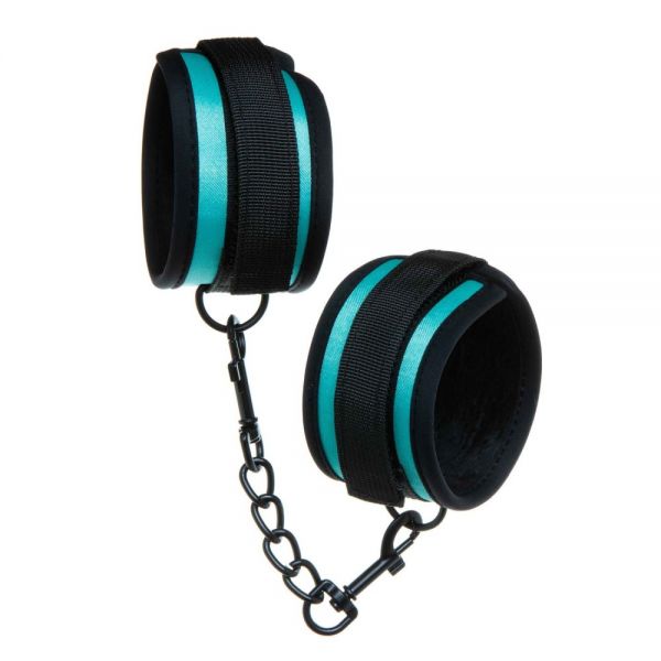 Наручники тканинні бірюзові Luxury Fetish CUFFS