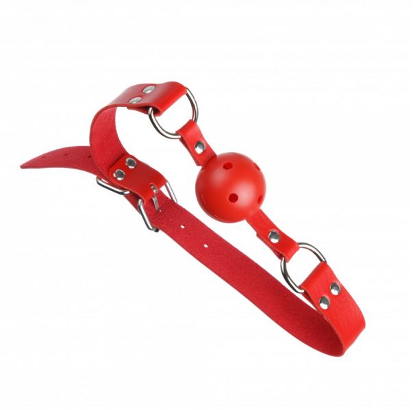 F61401 Кляп з екошкіри BREATHABLE BALL Gag RED