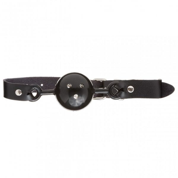F61404 Кляп зі шкіри Loveshop Latex Comfort BREATHABLE BALL Gag BLACK