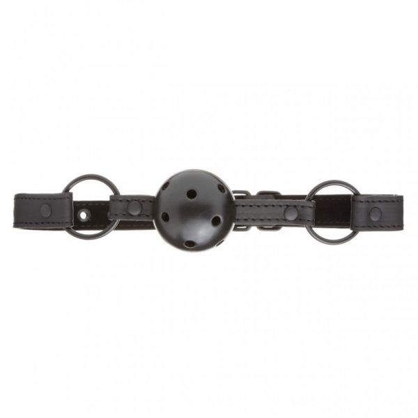 F61406 кляп з екошкіри Loveshop BREATHABLE BALL Gag BLACK