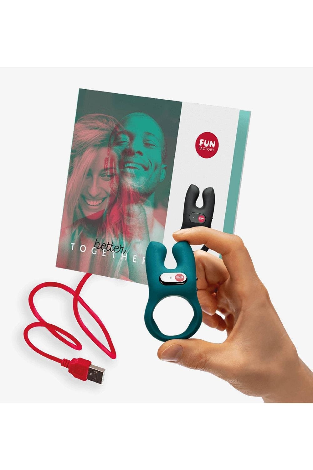 Ерекційне віброкільце Fun Factory Nos бірюзове, 8 см