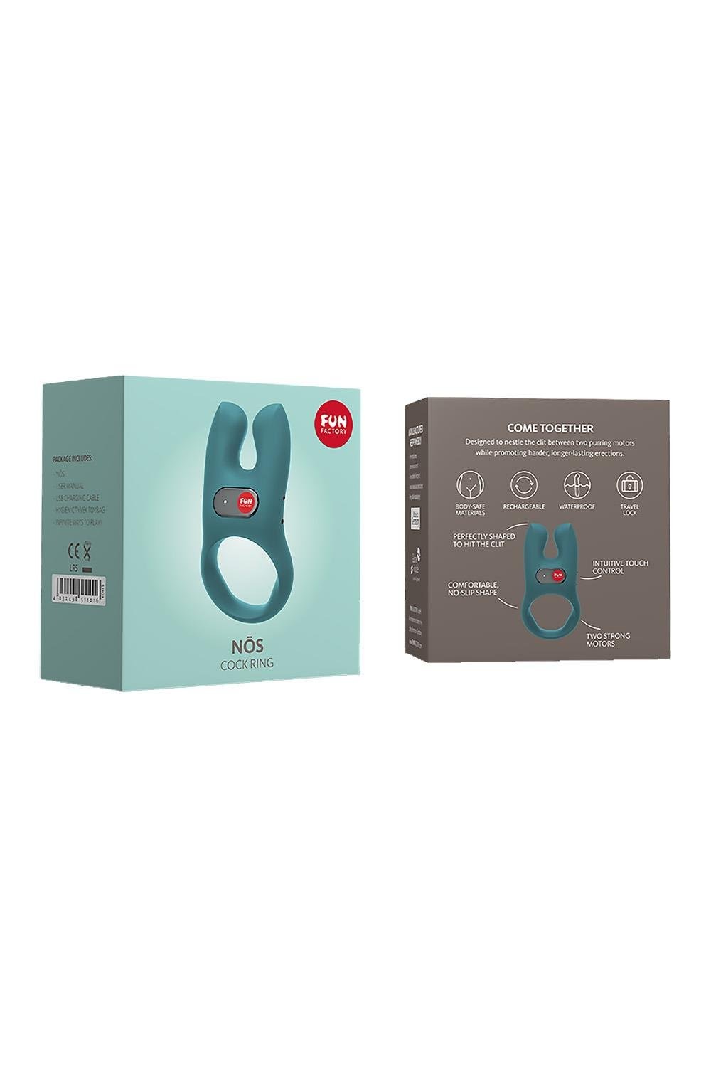 Ерекційне віброкільце Fun Factory Nos бірюзове, 8 см