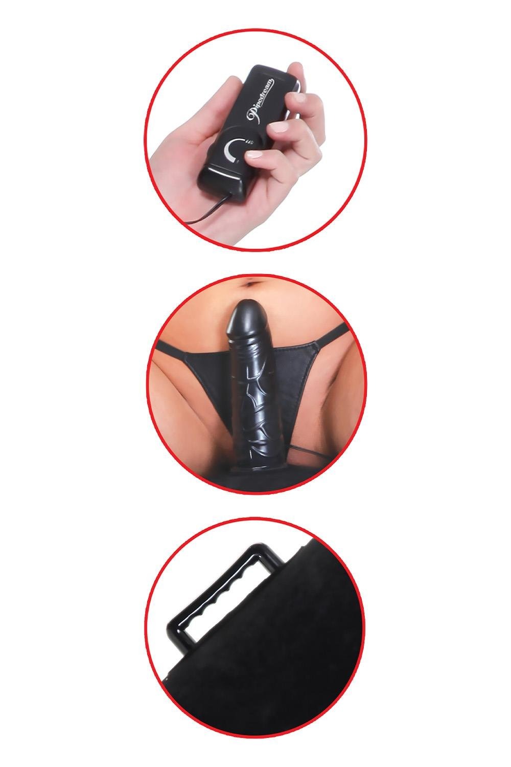 Надувний валик-пуф Pipedream Fetish Fantasy Series Inflatable Luv з реалістичним вібратором, чорний