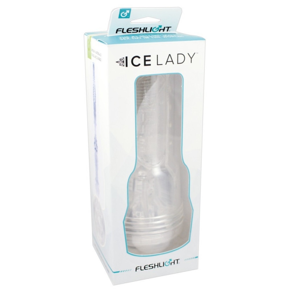 Мастурбатор вагіна у колбі, кібершкіра Fleshlight Ice Lady Crystal, прозорий