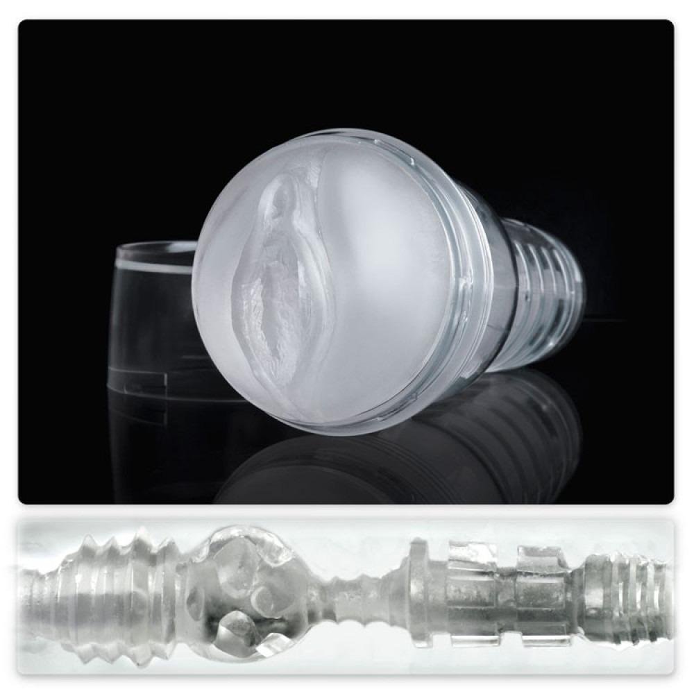 Мастурбатор вагіна у колбі, кібершкіра Fleshlight Ice Lady Crystal, прозорий