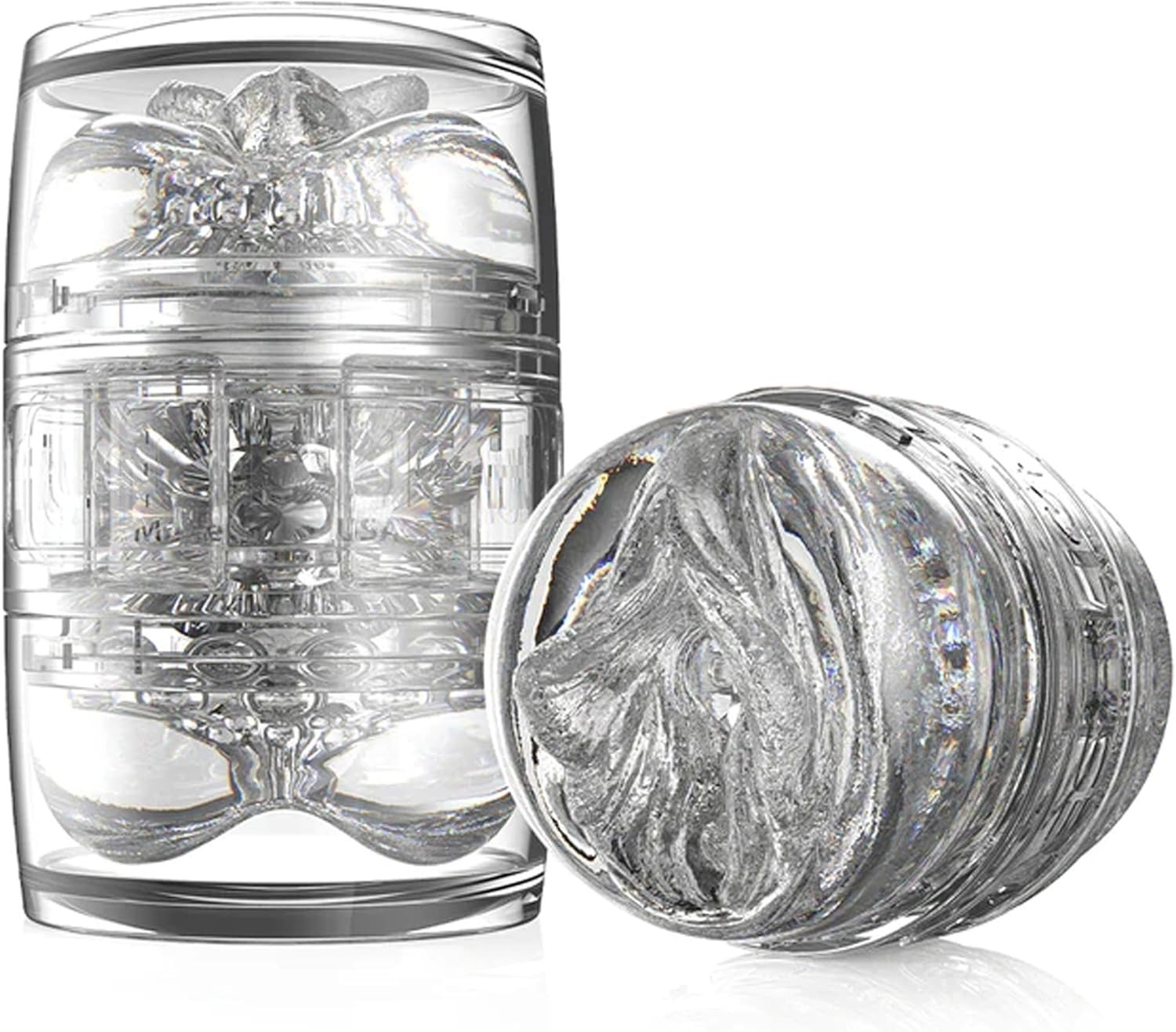 Мастурбатор двосторонній Fleshlight Quickshot Stoya з імітацією вагіни та ануса, прозорий.