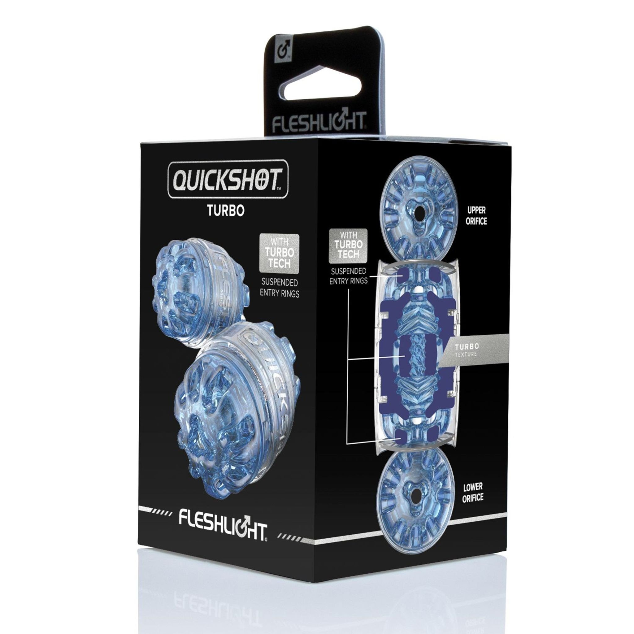 Мастурбатор двосторонній FleshLight Quickshot Turbo, блакитний