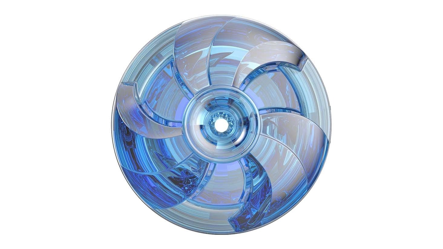 Мастурбатор у колбі з ребристою структурою Fleshlight Turbo Thrust Blue Ice, прозоро-блакитний