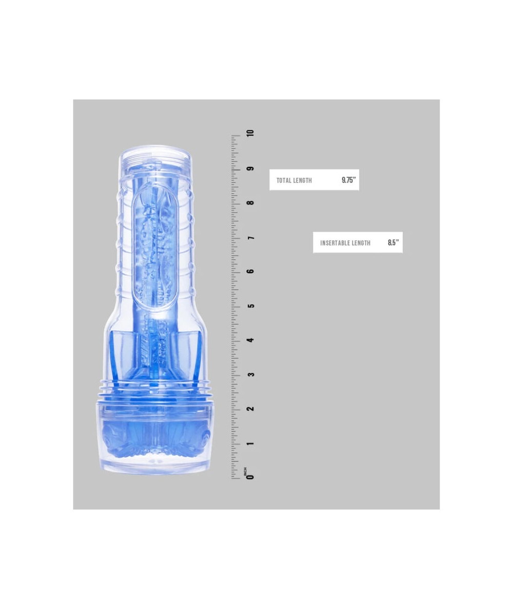 Мастурбатор у колбі з імітацією орального сексу Fleshlight Turbo Core Blue Ice, блакитний