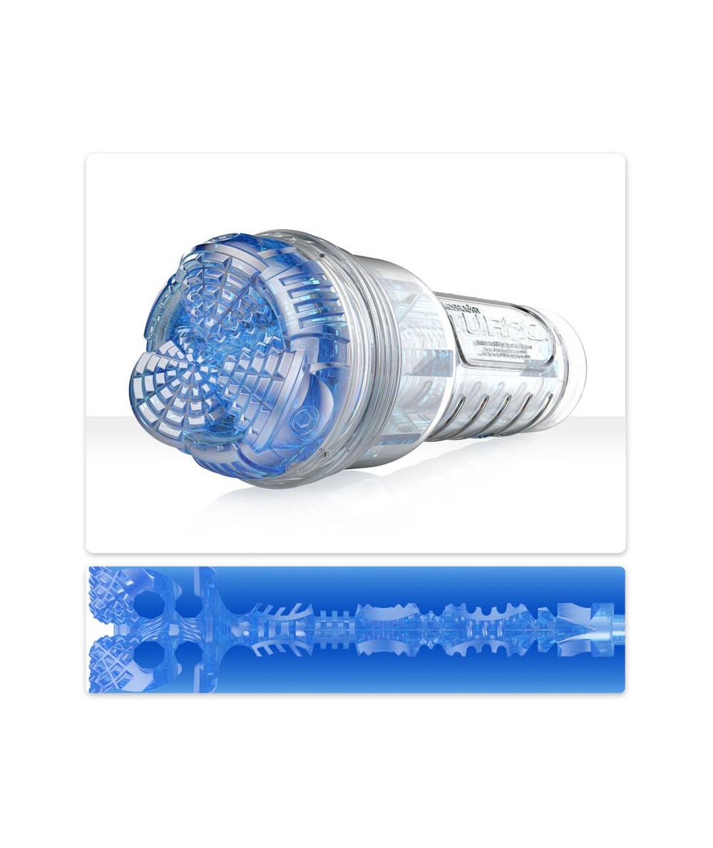 Мастурбатор у колбі з імітацією орального сексу Fleshlight Turbo Core Blue Ice, блакитний