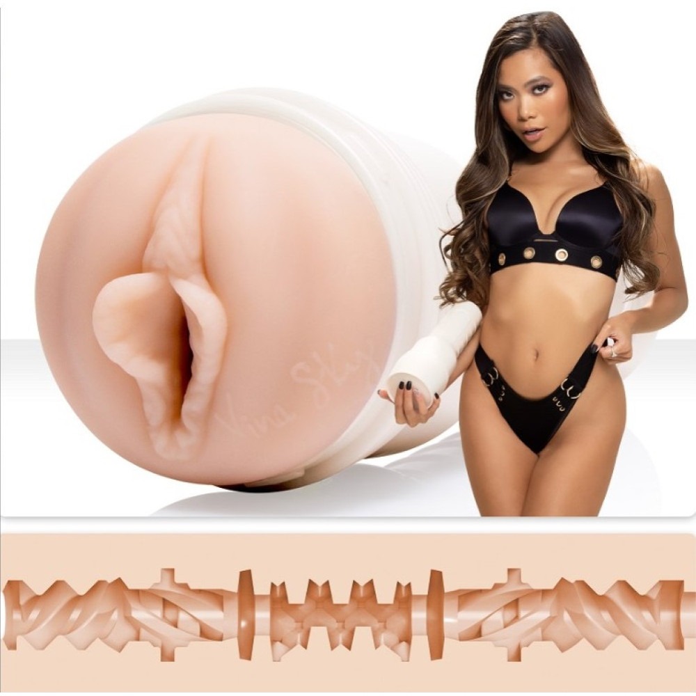 Мастурбатор вагіна з кібершкіри у колбі Fleshlight Girls Vina Sky Exotica, бежевий