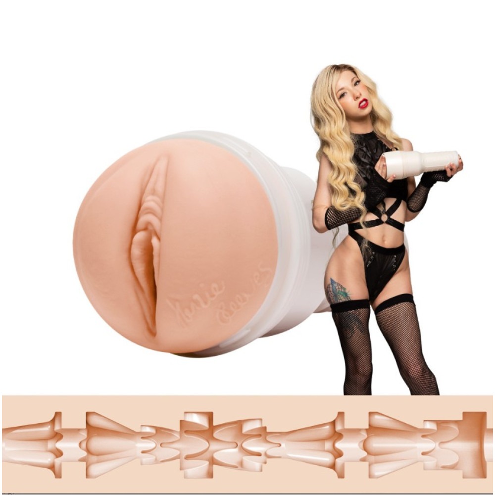 Мастурбатор вагіна у колбі, кібершкіра Fleshlight Girls Kenzie Reeves Cream Puff, бежевий
