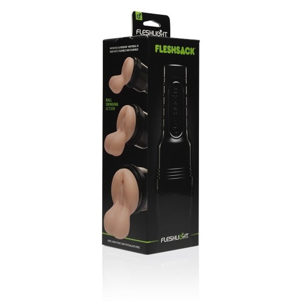 Мастурбатор анус з мошонкою, з кібершкіри Fleshlight Light FleshSack, бежевий