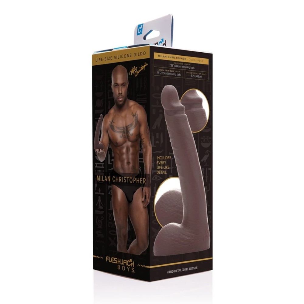 Фалоімітатор реалістичний Fleshlight Fleshjack Boys Milan Christopher, коричневий, 23 см