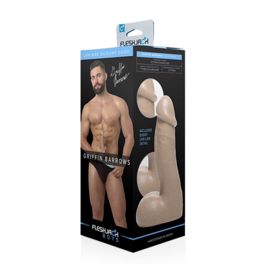 Фалоімітатор із мошонкою реалістичний Fleshjack Boys Griffin Barrows Silicone Dildo (RP), тілесний