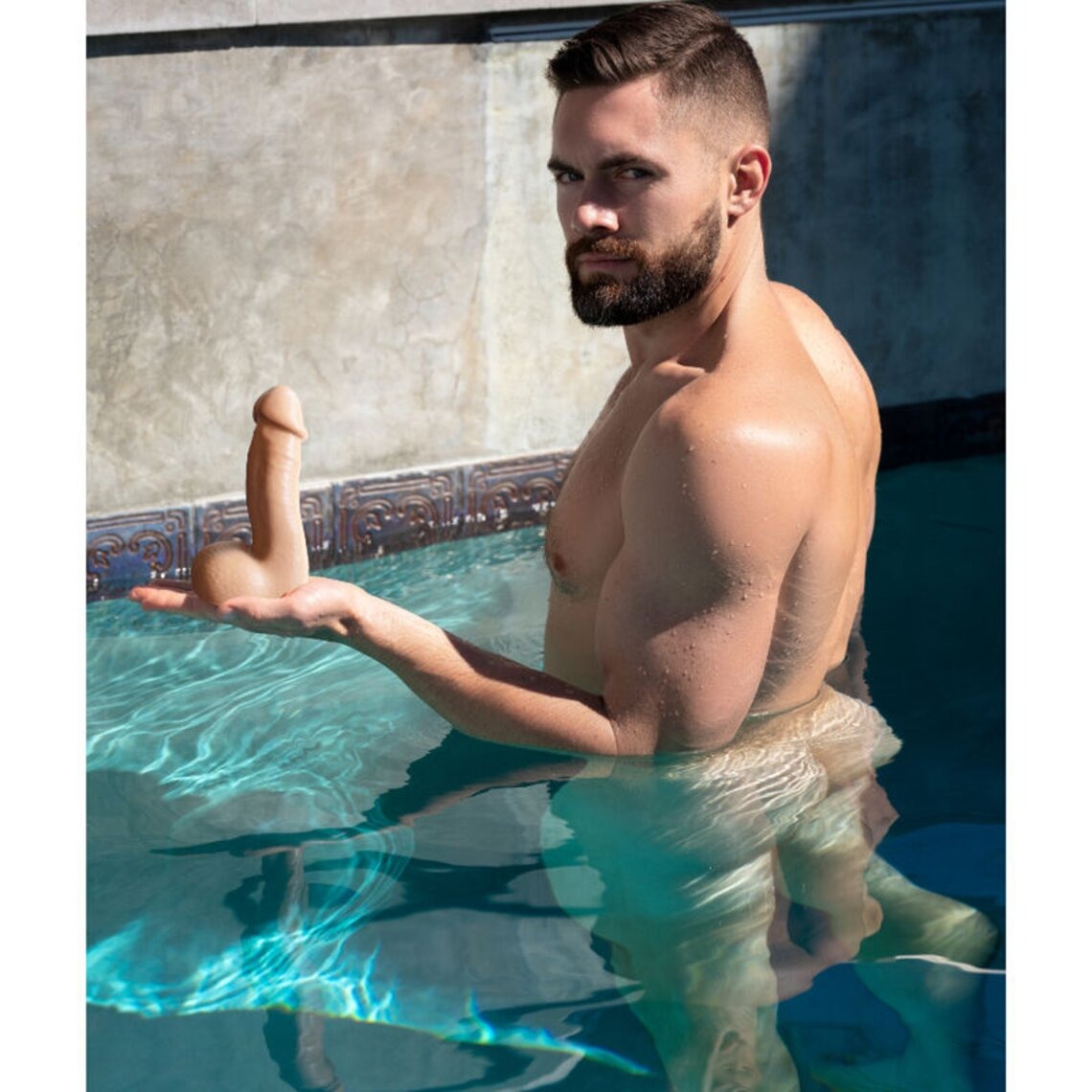 Фалоімітатор із мошонкою реалістичний Fleshjack Boys Griffin Barrows Silicone Dildo (RP), тілесний