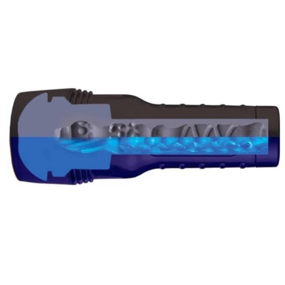 Мастурбатор вагіна з кібершкіри у колбі Fleshlight Freaks Alien Blue Metallic, синій